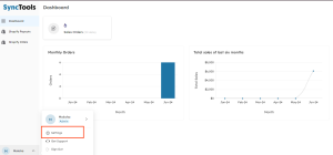 SyncTools COGS settings panel for configuring cost of goods sold tracking in ecommerce accounting and financial management